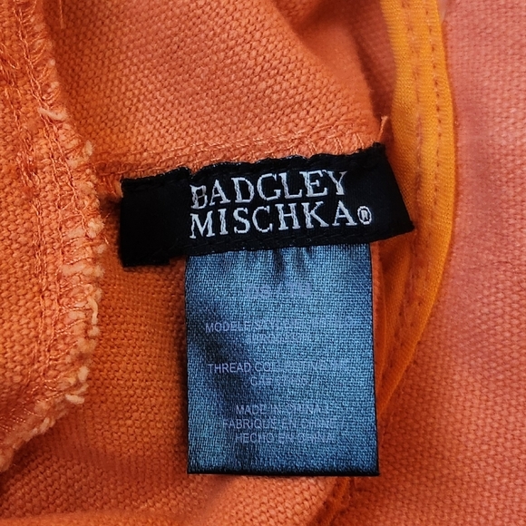 Badgley Mischka Hot Peach Canvas  Beaded Bucket Hat NWT - Picture 2 of 7